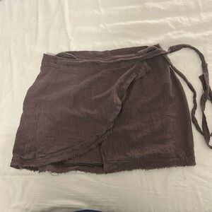 Brown wrap skirt